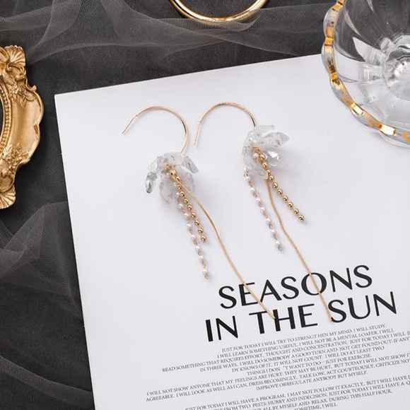 ❤️️NEW UNIQUE Flower Hoop Handmade Earrings F24 - Picture 2 of 2